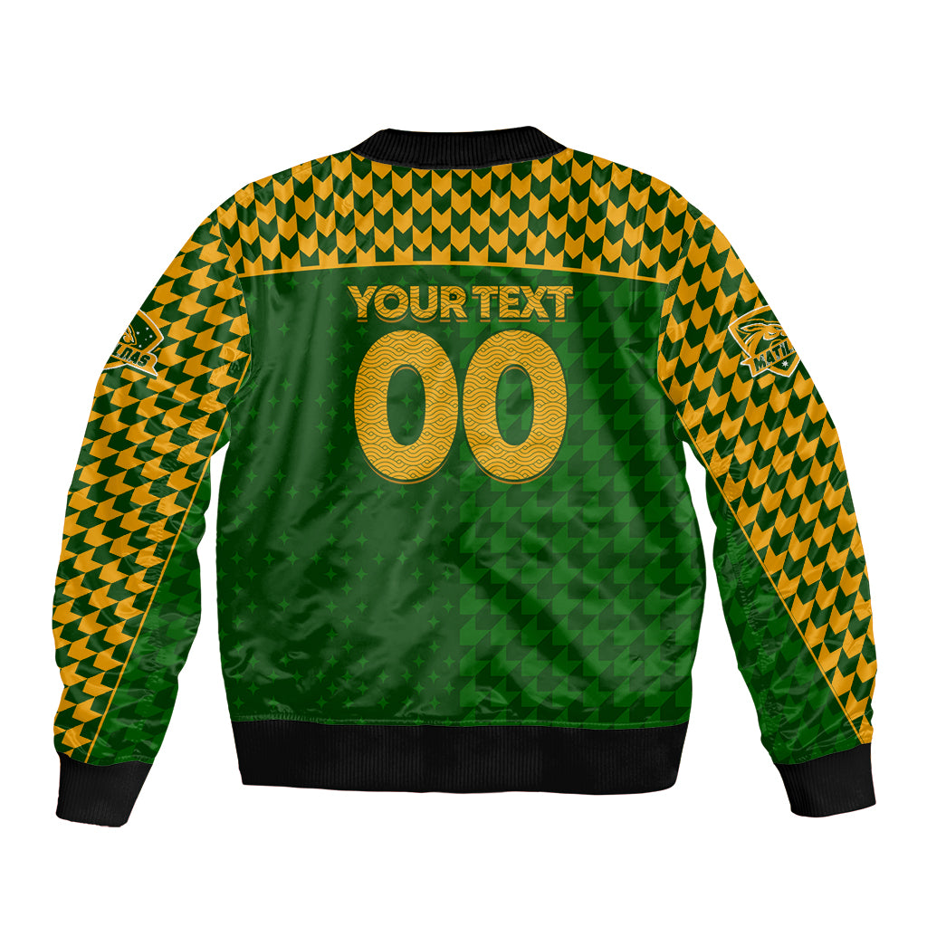 Personalised Australia Soccer Matildas Sleeve Zip Bomber Jacket Super Team