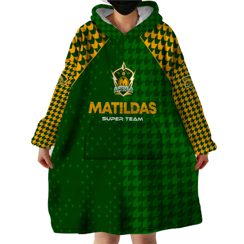 Personalised Australia Soccer Matildas Wearable Blanket Hoodie Super Team