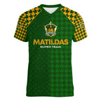 Personalised Australia Soccer Matildas Women V-Neck T-Shirt Super Team