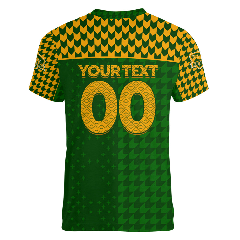 Personalised Australia Soccer Matildas Women V-Neck T-Shirt Super Team