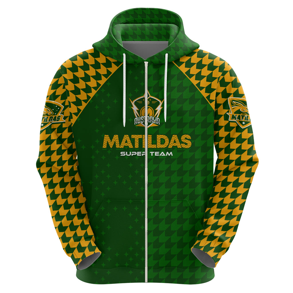 Personalised Australia Soccer Matildas Zip Hoodie Super Team