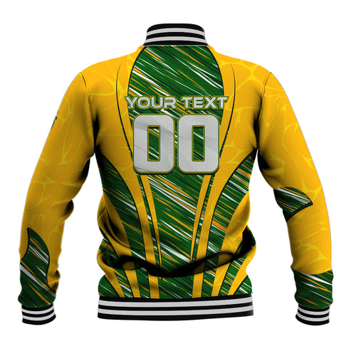Personalised Australia Matildas Baseball Jacket Abstract Line