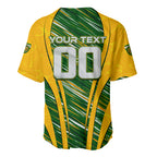Personalised Australia Matildas Baseball Jersey Abstract Line