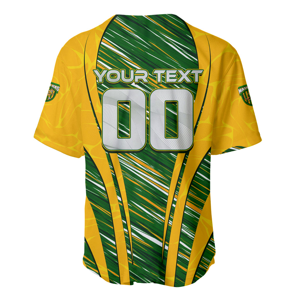 Personalised Australia Matildas Baseball Jersey Abstract Line