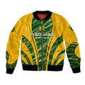 Personalised Australia Matildas Bomber Jacket Abstract Line