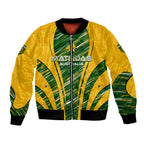 Personalised Australia Matildas Bomber Jacket Abstract Line