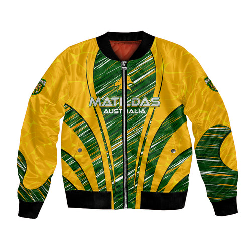 Personalised Australia Matildas Bomber Jacket Abstract Line