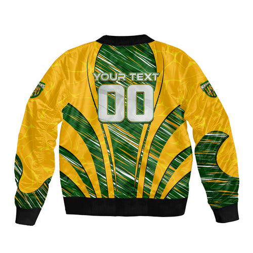 Personalised Australia Matildas Bomber Jacket Abstract Line