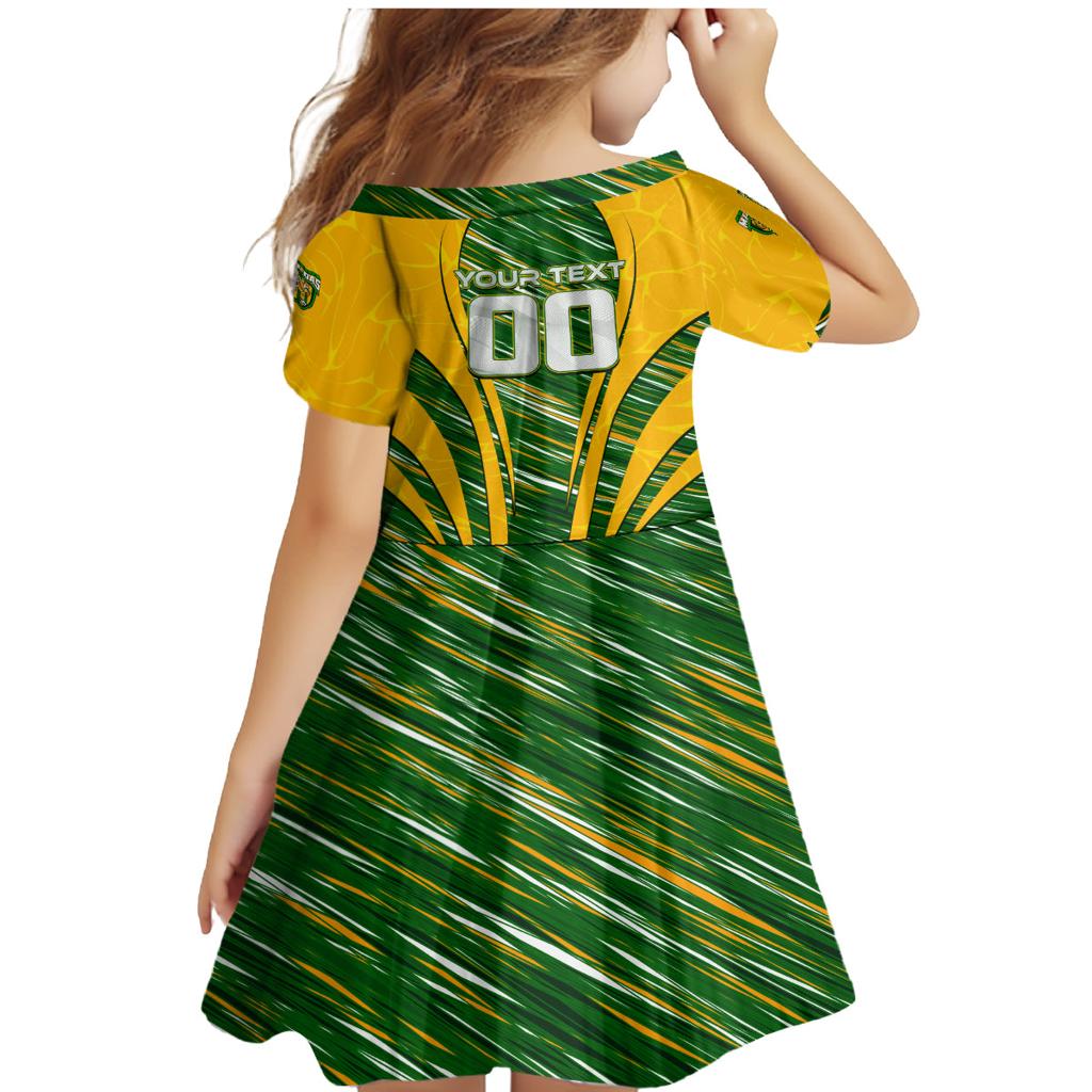 Personalised Australia Matildas Family Matching Mermaid Dress and Hawaiian Shirt Abstract Line