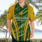 Personalised Australia Matildas Hawaiian Shirt Abstract Line