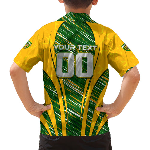 Personalised Australia Matildas Hawaiian Shirt Abstract Line