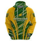 Personalised Australia Matildas Hoodie Abstract Line