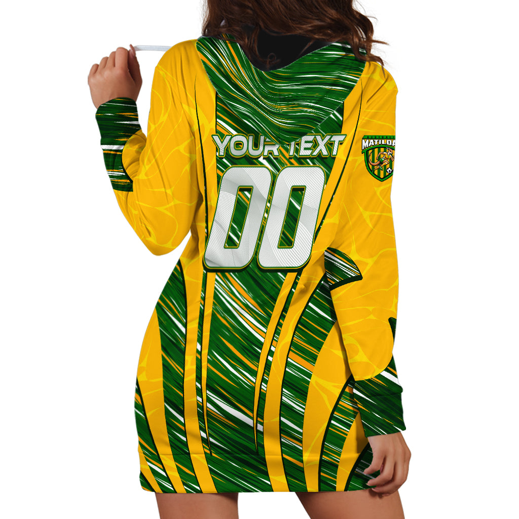 Personalised Australia Matildas Hoodie Dress Abstract Line
