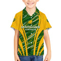Personalised Australia Matildas Kid Hawaiian Shirt Abstract Line