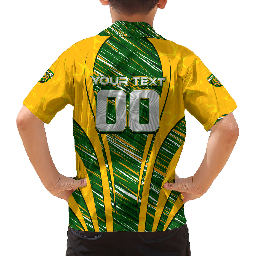 Personalised Australia Matildas Kid Hawaiian Shirt Abstract Line