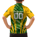 Personalised Australia Matildas Kid Hawaiian Shirt Abstract Line