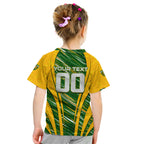 Personalised Australia Matildas Kid T Shirt Abstract Line