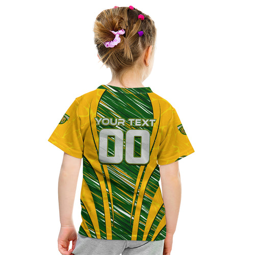 Personalised Australia Matildas Kid T Shirt Abstract Line