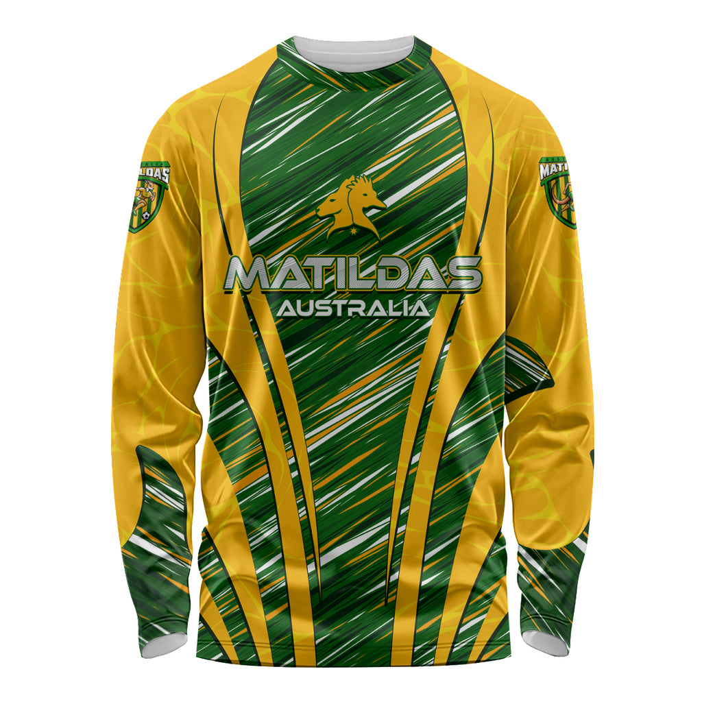 Personalised Australia Matildas Long Sleeve Shirt Abstract Line