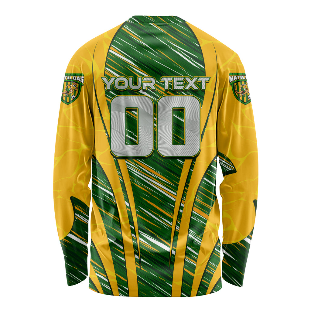 Personalised Australia Matildas Long Sleeve Shirt Abstract Line