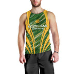Personalised Australia Matildas Men Tank Top Abstract Line