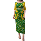 Personalised Australia Matildas Puletasi Abstract Line