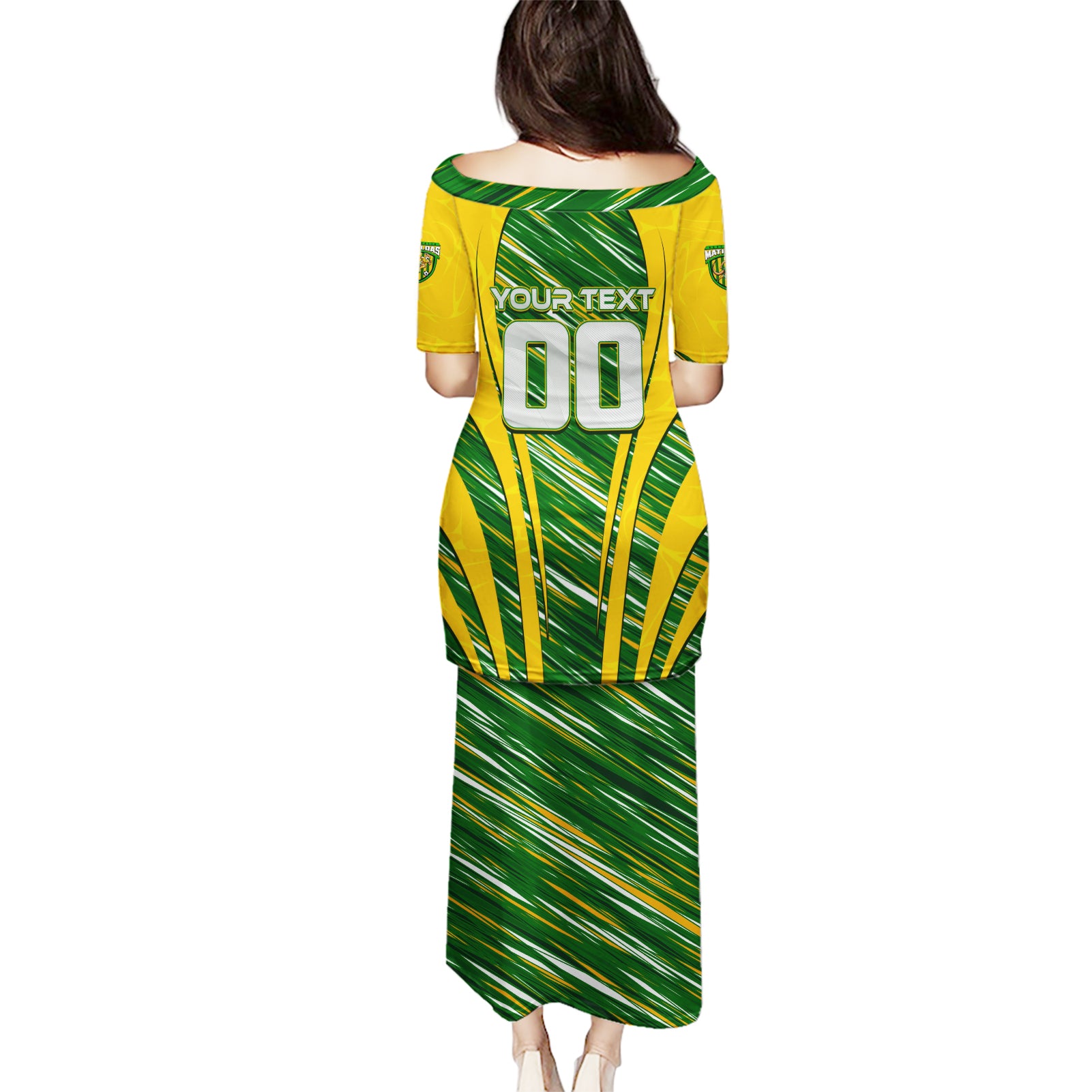 Personalised Australia Matildas Puletasi Abstract Line
