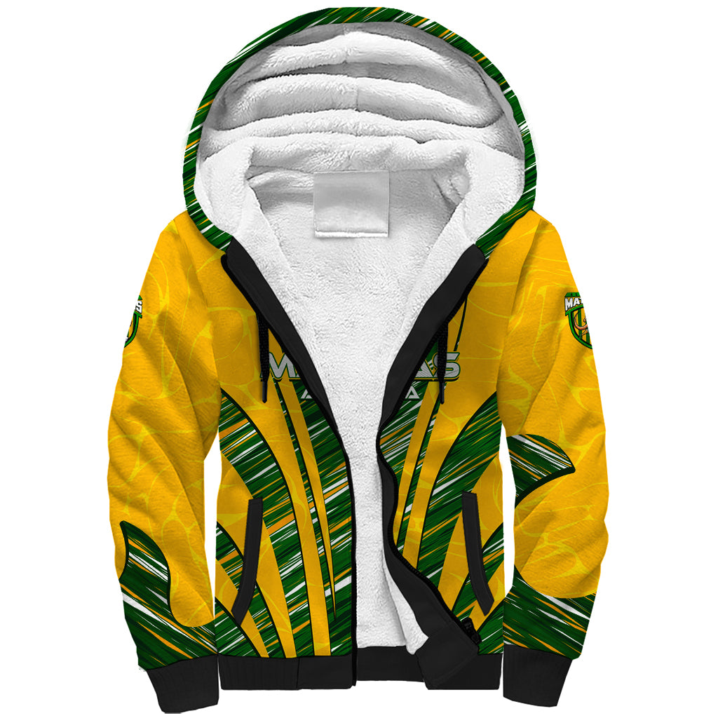Personalised Australia Matildas Sherpa Hoodie Abstract Line