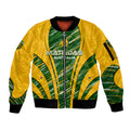 Personalised Australia Matildas Sleeve Zip Bomber Jacket Abstract Line