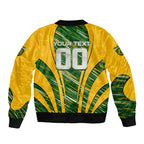 Personalised Australia Matildas Sleeve Zip Bomber Jacket Abstract Line
