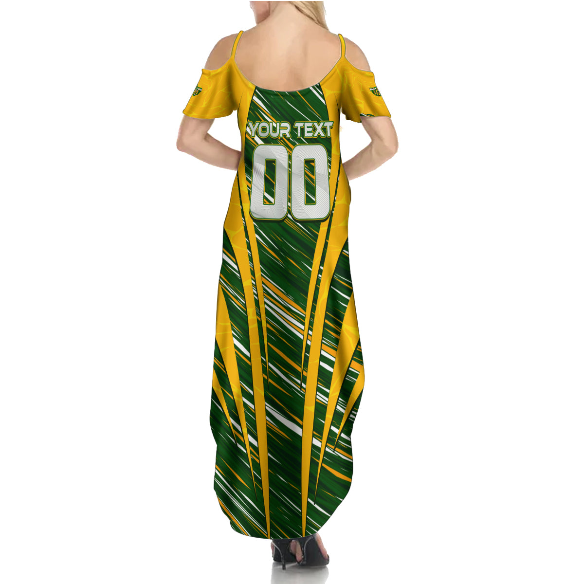 Personalised Australia Matildas Summer Maxi Dress Abstract Line