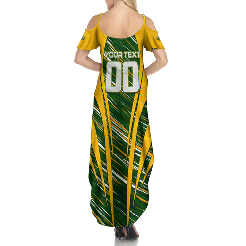 Personalised Australia Matildas Summer Maxi Dress Abstract Line