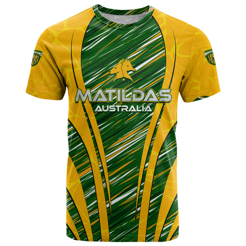 Personalised Australia Matildas T Shirt Abstract Line