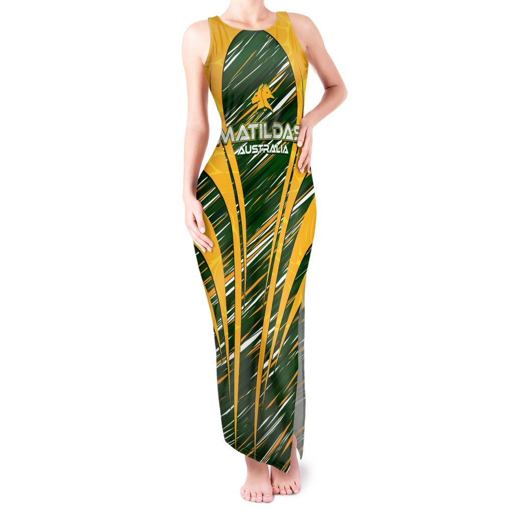 Personalised Australia Matildas Tank Maxi Dress Abstract Line