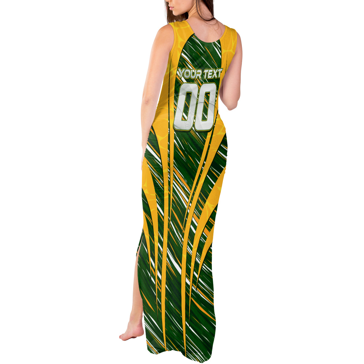 Personalised Australia Matildas Tank Maxi Dress Abstract Line