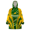 Personalised Australia Matildas Wearable Blanket Hoodie Abstract Line