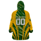 Personalised Australia Matildas Wearable Blanket Hoodie Abstract Line