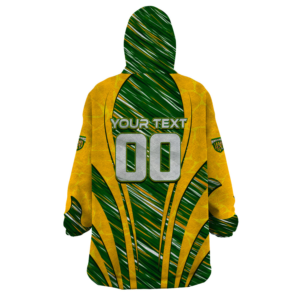 Personalised Australia Matildas Wearable Blanket Hoodie Abstract Line