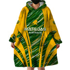 Personalised Australia Matildas Wearable Blanket Hoodie Abstract Line
