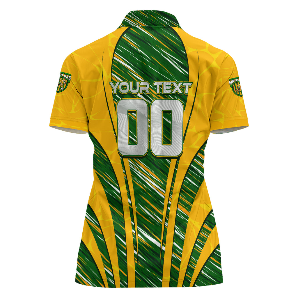 Personalised Australia Matildas Women Polo Shirt Abstract Line