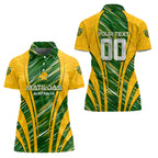 Personalised Australia Matildas Women Polo Shirt Abstract Line