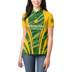 Personalised Australia Matildas Women Polo Shirt Abstract Line