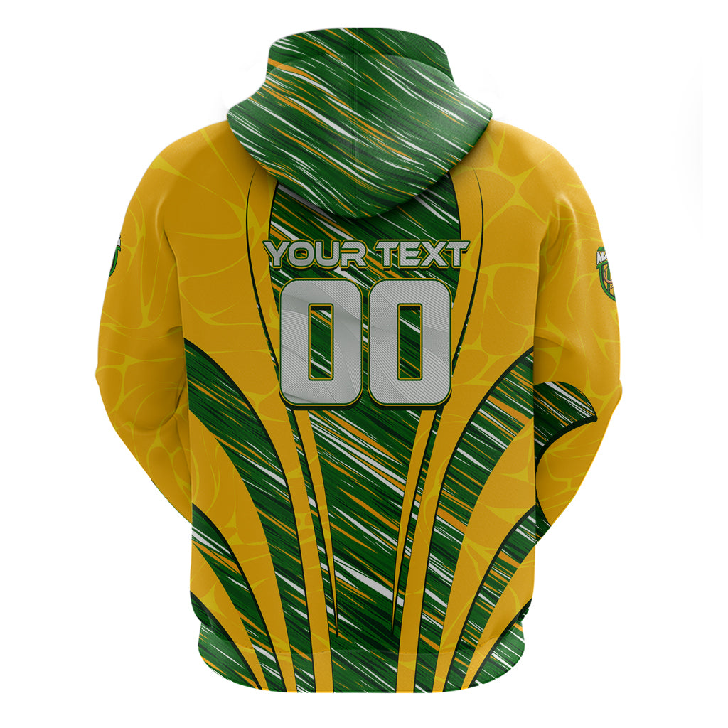 Personalised Australia Matildas Zip Hoodie Abstract Line