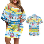 surfing-christmas-couples-matching-off-shoulder-short-dress-and-hawaiian-shirt-tropical-santa-lets-go-surfing