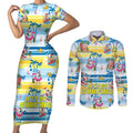 surfing-christmas-couples-matching-short-sleeve-bodycon-dress-and-long-sleeve-button-shirt-tropical-santa-lets-go-surfing