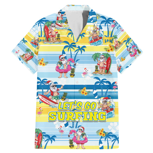 surfing-christmas-family-matching-mermaid-dress-and-hawaiian-shirt-tropical-santa-lets-go-surfing