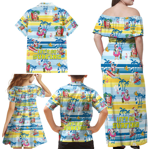 surfing-christmas-family-matching-off-shoulder-maxi-dress-and-hawaiian-shirt-tropical-santa-lets-go-surfing
