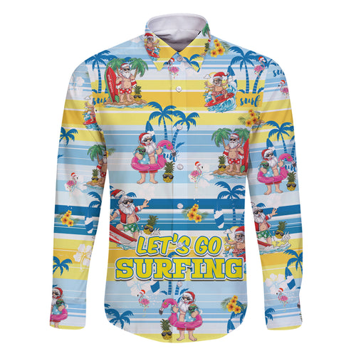 surfing-christmas-family-matching-off-shoulder-maxi-dress-and-hawaiian-shirt-tropical-santa-lets-go-surfing