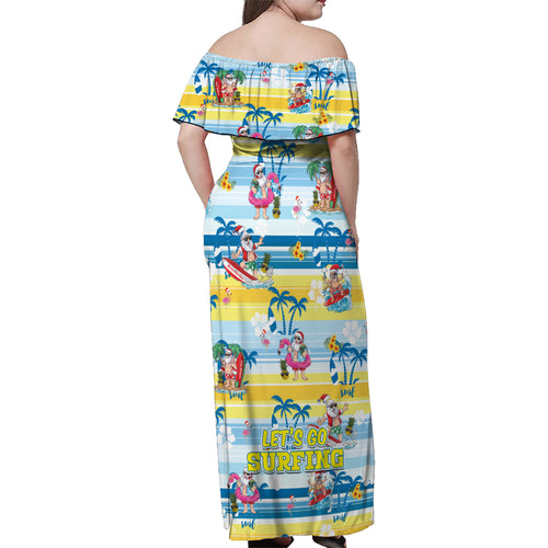 surfing-christmas-family-matching-off-shoulder-maxi-dress-and-hawaiian-shirt-tropical-santa-lets-go-surfing