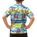 surfing-christmas-family-matching-short-sleeve-bodycon-dress-and-hawaiian-shirt-tropical-santa-lets-go-surfing